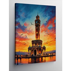 Kanvas Tablo İzmir Saat Kulesi Gün Batımı 50x70 cm
