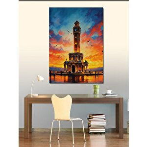 Kanvas Tablo İzmir Saat Kulesi Gün Batımı 50x70 cm