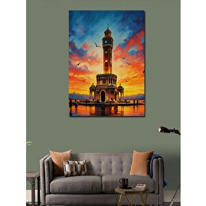 Kanvas Tablo İzmir Saat Kulesi Gün Batımı 50x70 cm