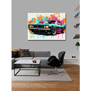 Kanvas Tablo Renkli Klasik Araba 100x140 cm