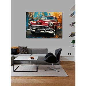Kanvas Tablo Klasik Kırmızı Araba 70x100 cm