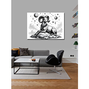 Kanvas Tablo Dağ Keçisi İllüstrasyonu 50x70 cm