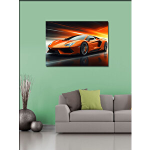 Kanvas Tablo Turuncu Spor Araba 70x100 cm