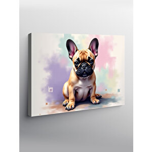 Kanvas Tablo Fransız Buldog Köpek Portresi 50x70 cm