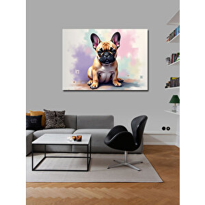 Kanvas Tablo Fransız Buldog Köpek Portresi 50x70 cm