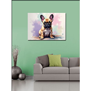 Kanvas Tablo Fransız Buldog Köpek Portresi 50x70 cm