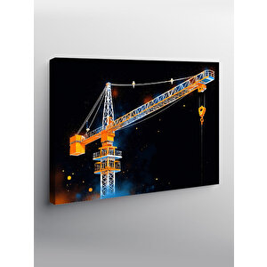 Kanvas Tablo Sarı Kule Vinç Tasarımı 50x70 cm