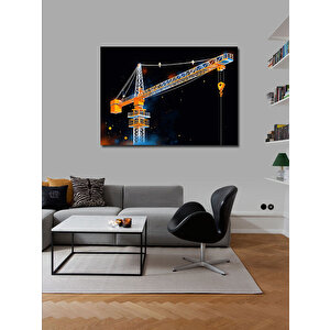 Kanvas Tablo Sarı Kule Vinç Tasarımı 50x70 cm