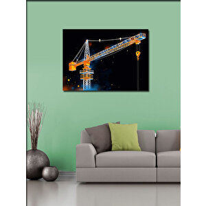 Kanvas Tablo Sarı Kule Vinç Tasarımı 50x70 cm