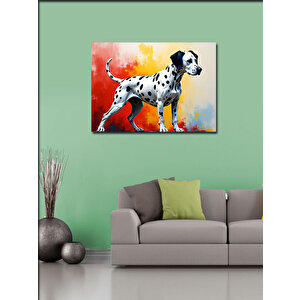 Kanvas Tablo Noktalı Dalmaçyalı Köpek 100x140 cm