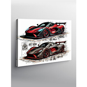 Kanvas Tablo Teknik Spor Araba Tasarımı 100x140 cm