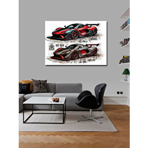 Kanvas Tablo Teknik Spor Araba Tasarımı 100x140 cm