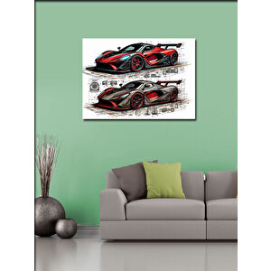 Kanvas Tablo Teknik Spor Araba Tasarımı 100x140 cm