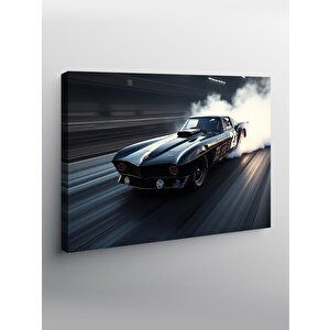 Kanvas Tablo Siyah Spor Araba Pistte 70x100 cm