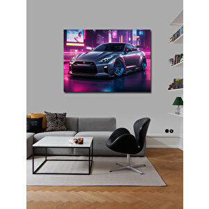 Kanvas Tablo Gri Spor Araba 100x140 cm