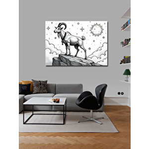 Kanvas Tablo Dağ Keçisi Tasarımı 70x100 cm