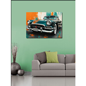 Kanvas Tablo Yeşil Klasik Araba 70x100 cm