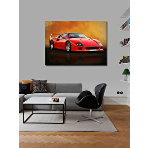 Kanvas Tablo Kırmızı Spor Araba 100x140 cm
