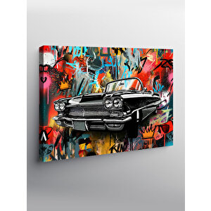 Kanvas Tablo Grafitili Klasik Araba 70x100 cm