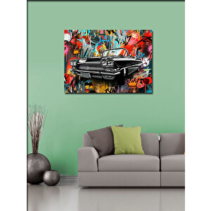 Kanvas Tablo Grafitili Klasik Araba 70x100 cm