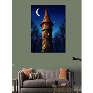 Kanvas Tablo Gece Kulesi 50x70 cm