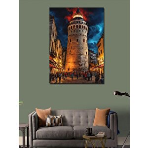 Kanvas Tablo Galata Kulesi Gece 50x70 cm