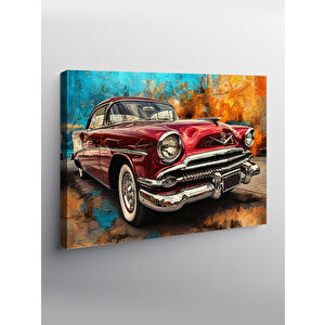 Kanvas Tablo Kırmızı Klasik Araba 50x70 cm