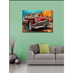 Kanvas Tablo Kırmızı Klasik Araba 70x100 cm