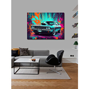 Kanvas Tablo Renkli Klasik Araba 100x140 cm
