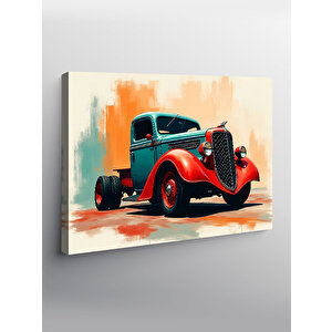 Kanvas Tablo Kırmızı Klasik Araba 70x100 cm