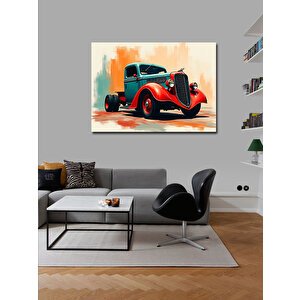 Kanvas Tablo Kırmızı Klasik Araba 70x100 cm