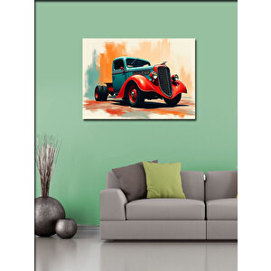 Kanvas Tablo Kırmızı Klasik Araba 70x100 cm
