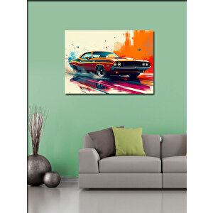 Kanvas Tablo Neon Işıklı Klasik Araba 50x70 cm