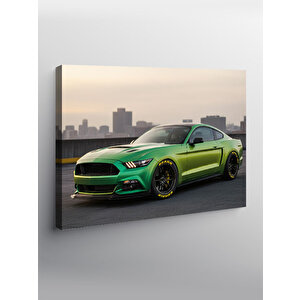 Kanvas Tablo Yeşil Mustang Spor Araba 70x100 cm