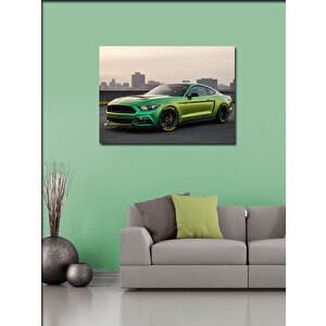 Kanvas Tablo Yeşil Mustang Spor Araba 70x100 cm