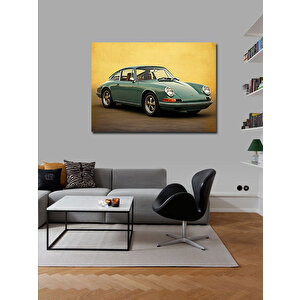 Kanvas Tablo Yeşil Klasik Araba Tasarımı 50x70 cm