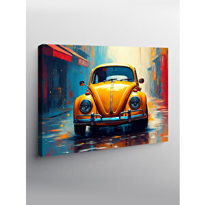 Kanvas Tablo Sarı Vosvos Araba Tasarımı 70x100 cm