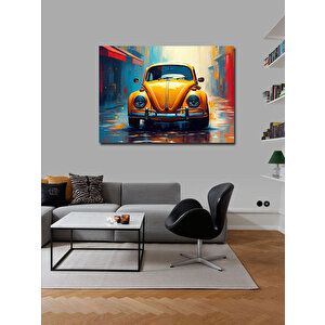 Kanvas Tablo Sarı Vosvos Araba Tasarımı 70x100 cm