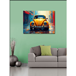 Kanvas Tablo Sarı Vosvos Araba Tasarımı 70x100 cm
