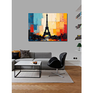Kanvas Tablo Eyfel Kulesi Sanatsal Renkler 70x100 cm