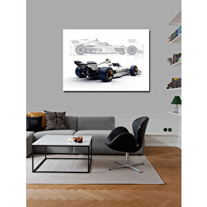 Kanvas Tablo Teknik F1 Araba Çizimi 50x70 cm