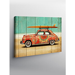 Kanvas Tablo Surf Tahtalı Retro Araba 100x140 cm