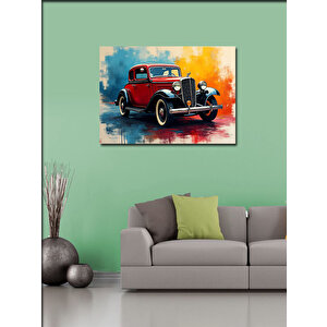 Kanvas Tablo Kırmızı Klasik Araba 50x70 cm