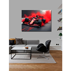 Kanvas Tablo Kırmızı Formula 1 Arabası 70x100 cm
