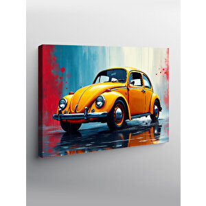 Kanvas Tablo Turuncu Vosvos Araba Çizimi 50x70 cm