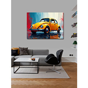 Kanvas Tablo Turuncu Vosvos Araba Çizimi 50x70 cm