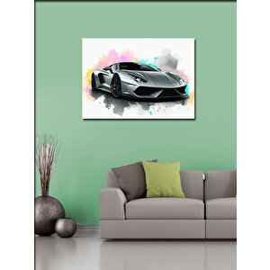 Kanvas Tablo Gri Spor Araba Tasarımı 50x70 cm