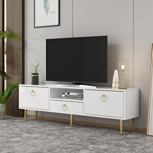 Drop Tv Ünitesi Beyaz-Altın Beyaz gold