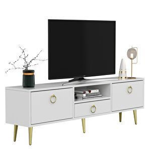 Drop Tv Ünitesi Beyaz-Altın Beyaz gold