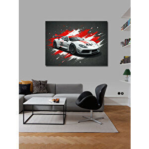 Kanvas Tablo Beyaz Spor Araba 70x100 cm